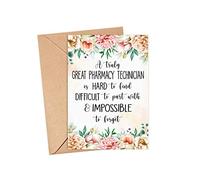 Pharmacy Technician Card - Pharmacy Technician Leaving Card - A Truly Great Pharmacy Technician Is Hard To Find - Farewell Card - Appreciation Card - Retirement Card