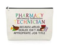 Pharmacy Technician Gifts Pharmacy Tech Rx Makeup Bag Appreciation Gifts for Pharmacist Nurse Doctor Cosmetic Bag Graduation Retirement Presents for Medical Coworker Friend Pharmacist Travel Pouch