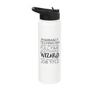 Pharmacy Technician Wizard Tech Stainless Steel Insulated Water Bottle