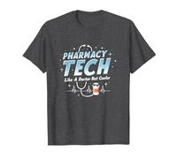 Pharmacy Technicians: Like A Doctor But Cooler T-Shirt, Men, Dark Heather Grey, 5XL