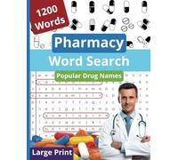 Pharmacy Word Search | Popular Drug Names | 1200 Words | Large Print