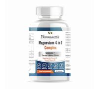 Pharmanostix Magnesium Complex 4-in-1 | Max Absorption Formula 2175mg of Magnesium Bisglycinate, Taurate, Citrate, Malate, Supported with VIT D Zinc & Vitamin B6, UK Made
