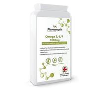 Pharmanostix Omega 3 6 9 Fish Oil 1000mg 90 Softgel Capsules - High Strength EPA, DHA, ALA & LA with Added Vitamin E for Daily Brain, Vision, Heart, Pregnancy Support UK Made to GMP Standards