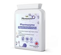 PharmaZyme Digestive Enzymes - 90 Vegan Capsules - Plant Digestive Enzyme Complex- Bromelaine, Papaine, Betaine, Protease, Amylase, Lipase & Peppermint for Indigestion - UK Manufactured