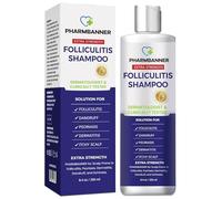 PHARMBANNER Folliculitis & Seborrheic Dermatitis Shampoo - Anti-Dandruff, Psoriasis & Itchy Scalp Treatment - Soothes Redness, Flaking & Irritation - 250ml