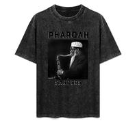 Pharoah Sanders Jazz Music Black T-Shirt Printed Tee Graphic Top for Men Unisex Shirt 3XL