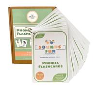 Phase 3 Phonics Flashcards, Wipeable A6 Flashcards for Children Ages 4+, Laminated Cards with Binder Ring, with Phonetic Words & Images for School, Parents & Practitioners, Sounds Fun Resources