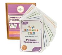 Phase 5 Phonics Flashcards, Wipeable A6 Educational cards for Children Ages 5+, Laminated Cards with Binder Ring with Phonetic Words & Images, for School, Parents & Practitioners, Sounds Fun Resources