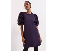 Phase Eight Aida Puff Sleeve Dress In Aubergine Aubergine