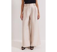 Phase Eight Women's Amble Linen Trouser in Light Beige | Size: 14 Phase Eight Light Beige 14
