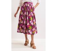 Phase Eight Women's Arina Floral Poplin Lace Trim Midi Skirt in Fuchsia | Size: 10 Phase Eight Fuchsia 10