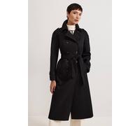 Phase Eight Women's Avalie Collar Detail Trench Coat in Black | Size: 10 Phase Eight Black 10