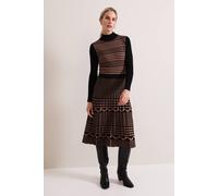 Phase Eight Bethan Jaquard Midi Dress In Light Brown Light Brown 10