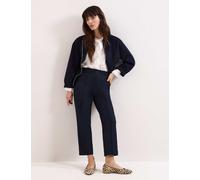 Phase Eight Cotton Blend Slim Fit Cropped Trousers Navy
