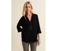 Phase Eight Cynthia Button Detail Shirt In Black Black