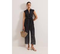 Phase Eight Women's Delina Wide-Leg Cropped Jumpsuit in Black | Size: 12 Phase Eight Black 12