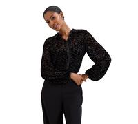 Phase Eight Della Velvet Animal Burnout Shirt BLACK GOLD SIZE 10