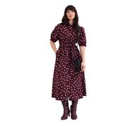 Phase Eight Women's Delphine Printed Puff Sleeve Midi Dress in Wine | Size: 8 Phase Eight Wine 8