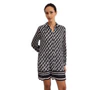 Phase Eight Eleanor Geo Swing Pleated Dress NAVY,IVORY SIZE 10