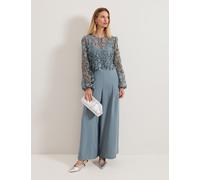 Phase Eight female Lace Detail 2-in-1 Jumpsuit - 14 - Light Blue, Light Blue