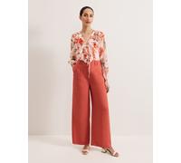 Phase Eight female Linen Rich Wide Leg Trousers - 12REG - Red, Red