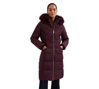 Phase Eight Fur Shawl Puffer Jacket BURGUNDY SIZE 16