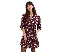 Phase Eight Gaia Heart Print Cotton Swing Dress BURGUNDY SIZE 12