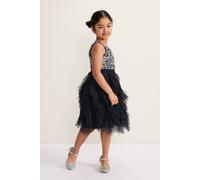 Phase Eight Girl's Andrina Sequin Glitter Dress in Navy | Size: 5-6 Years Phase Eight Navy 5-6 Years