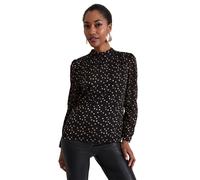 Phase Eight Jacey Gold Spot Jaquard Blouse BLACK SIZE 10