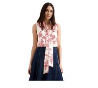 Phase Eight Junie Viscose Twill Printed Blouse RED SIZE 10