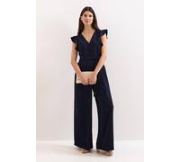 Phase Eight Women's Kallie Frill V-Neck Jumpsuit in Dark Navy | Size: 14 Phase Eight Dark Navy 14