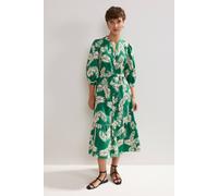 Phase Eight Women's Louisa Mandarin Collar Midi Shirt Dress in Emerald | Size: 8 Phase Eight Emerald 8