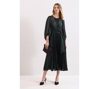 Phase Eight Lucie Striped Pleated Midi Dress In Green Green 26