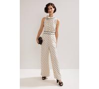 Phase Eight Marilee High-Neck Pleated Front Jumpsuit In Warm White Warm White