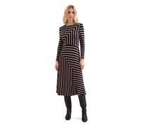Phase Eight Mia Striped Jersey Midi Dress BLACK IVORY SIZE 10