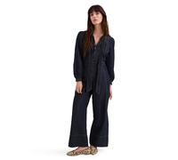 Phase Eight Patricia Cotton Pussy Bow Denim Jumpsuit INDIGO SIZE 10