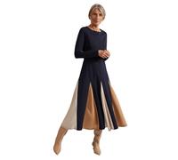 Phase Eight Women's Paula Belted Fit Flare Midi Dress in Dark Navy | Size: 12