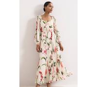 Phase Eight Women's Petite Reanna Pleated Maxi Dress in Off White | Size: 12