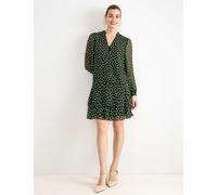 Phase Eight Polka Dot V-Neck Mini Swing Dress Green Mix