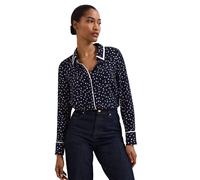 Phase Eight Rita Spot Print Shirt NAVY,IVORY SIZE 14