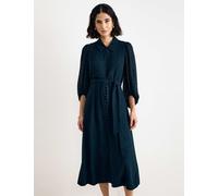 Phase Eight Sheer Textured Belted Shirt Dress Teal