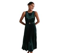 Phase Eight Simara Velvet Pleat Midi Dress DARK GREEN SIZE 10