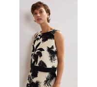 Phase Eight Women's Sleeveless Linen Vittoria Beaded Top in Black | Size: 18 Phase Eight Black 18