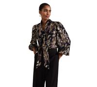 Phase Eight Tessa Floral Filcoupe Blouse BLACK SIZE 10
