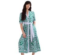 Phase Eight Trinity Printed Heart & Floral Midi Shirt Dress Petite BLUE SIZE 10