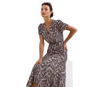 Phase Eight Verity Fil Coupe Midi Petite Dress BLACK IVORY SIZE 10