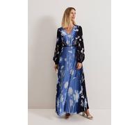 Phase Eight Women's Annie Pleated Floral Maxi Dress in Bright Blue | Size: 10 Phase Eight Bright Blue 10