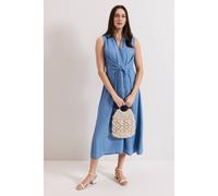 Phase Eight Women's Becky Chambray Dress in Light Blue | Size: 12 Phase Eight Light Blue 12
