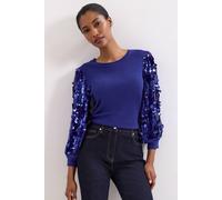 Phase Eight Becky Sequin Sleeve Jumper COBALT EXTRA SMALL