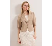 Phase Eight Women's Blackwell Short Sleeve Tailored Jacket in Light Beige | Size: 10